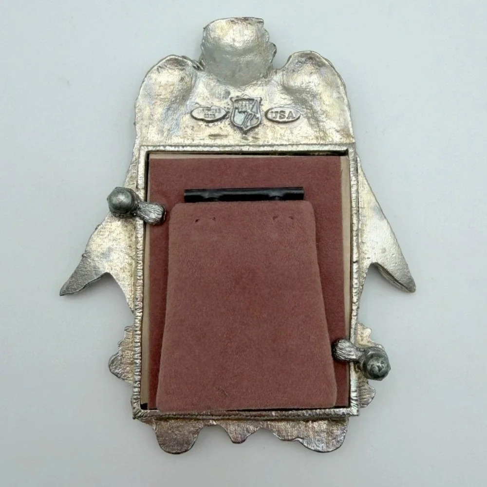 VTG Small Angel Pewter and Glass Guardian Angel Prayer Photo‎ Frame 4